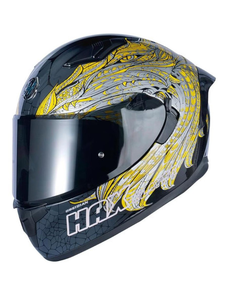 Casco Integral HAX Obsidian Doble Visera UV Slayer Gold L Casco Integral HAX Obsidian Doble Visera UV Slayer Gold L