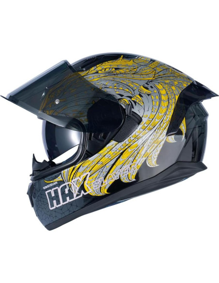 Casco Integral HAX Obsidian Doble Visera UV Slayer Gold L Casco Integral HAX Obsidian Doble Visera UV Slayer Gold L