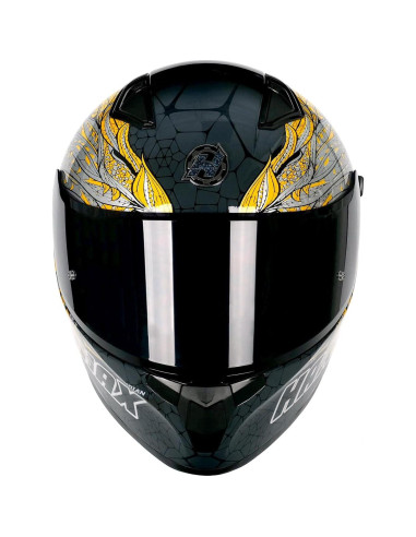 Casco Integral HAX Obsidian Doble Visera UV Slayer Gold L