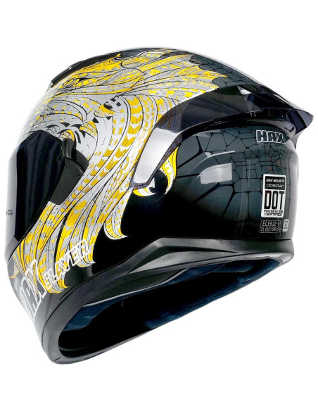 Casco Integral HAX Obsidian Doble Visera UV Slayer Gold L Casco Integral HAX Obsidian Doble Visera UV Slayer Gold L