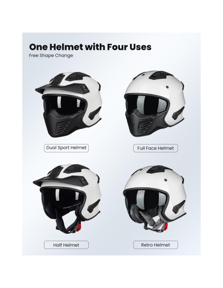 Casco Abierto ILM 726X para Motocicleta Blanco S