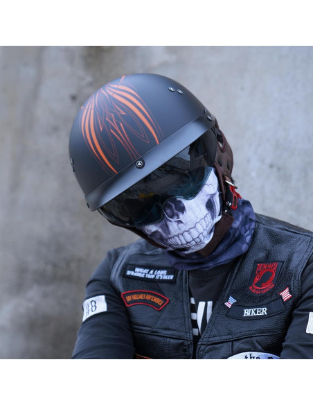 Casco de motocicleta JQF Gear MM107 Cruiser retro L