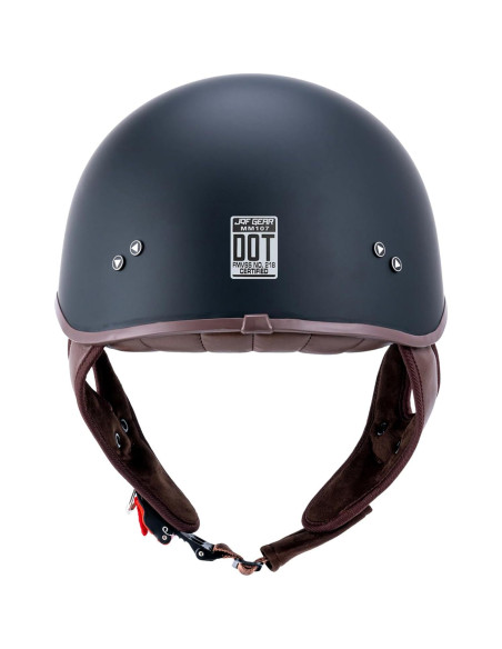 Casco de motocicleta JQF Gear MM107 Retro Negro Mate L