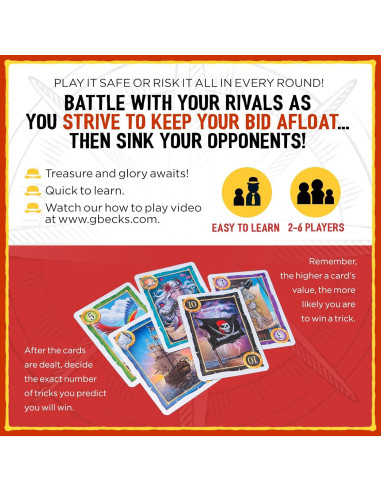 Juego de cartas Skull King Grandpa Beck - 2-8 jugadores