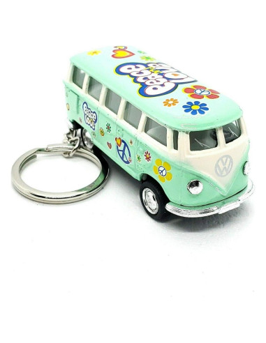 Autobús Clásico Hippie Volkswagen KiNSMART 1:64 Verde Pastel