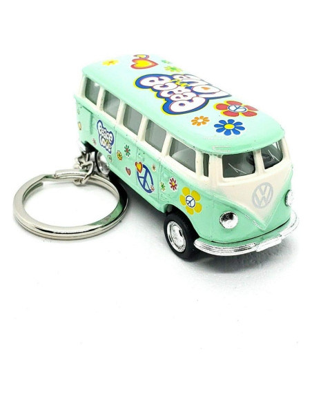 Autobús Clásico Hippie Volkswagen KiNSMART 1:64 Verde Pastel