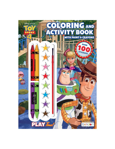Libro de Colorear Disney Toy Story 4 con Pinturas y Crayones