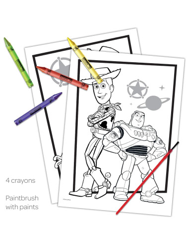 Libro de Colorear Disney Toy Story 4 con Pinturas y Crayones