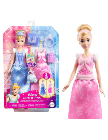 Muñeca de Moda Cenicienta 2-en-1 Mattel con Accesorios