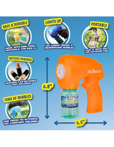 Pistola de Burbujas Iluminada Maxx Bubbles - 306g