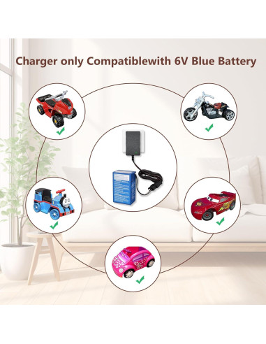 Cargador de Batería 6V GnoTis para Power Wheels y Juguetes