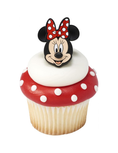 Anillos de Cupcake Mickey y Minnie Mouse DecoPac - 24 Piezas