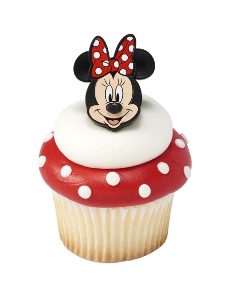 Anillos de Cupcake Mickey y Minnie Mouse DecoPac - 24 Piezas
