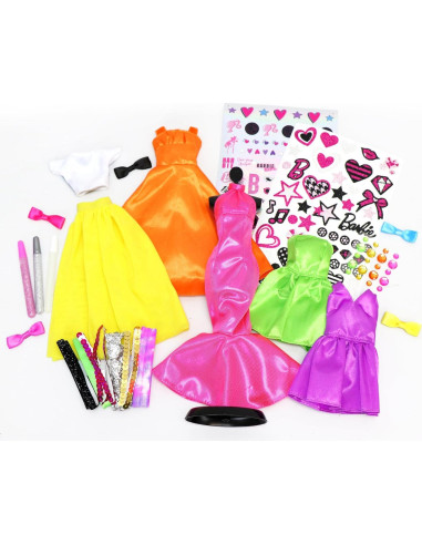 Kit de Manualidades Barbie Diseñadora de Moda - 5 Atuendos DIY
