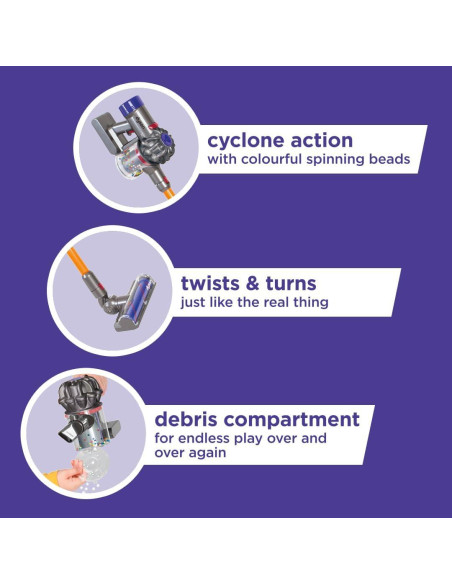 Aspiradora de Juguete Inalámbrica Casdon Dyson Morado