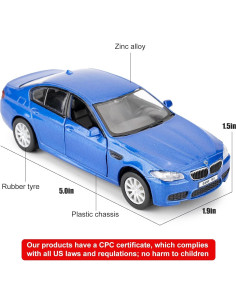 Coche Diecast 1/36 BMW M5 RMZ City Azul con Retroceso 2