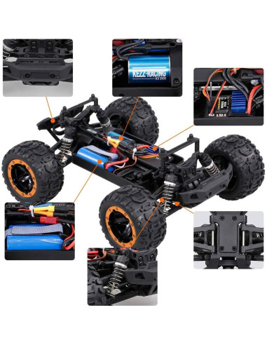 GoolRC Coche RC 1:16 4WD 45KM/H Todo Terreno Naranja