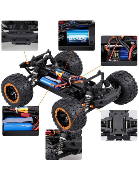GoolRC Coche RC 1:16 4WD 45KM/H Todo Terreno Naranja