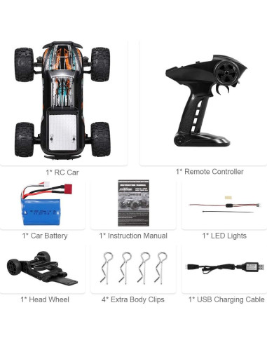 GoolRC Coche RC 1:16 4WD 45KM/H Todo Terreno Naranja