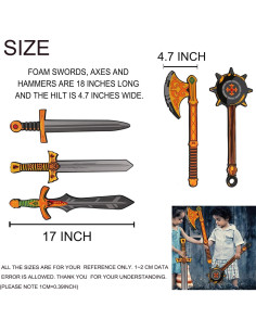 Juguetes Espadas de Espuma Lausomile 5 Piezas 43 cm 2