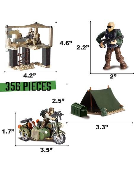 Set de Construcción Militar Rani Prize 356 Piezas 3 en 1