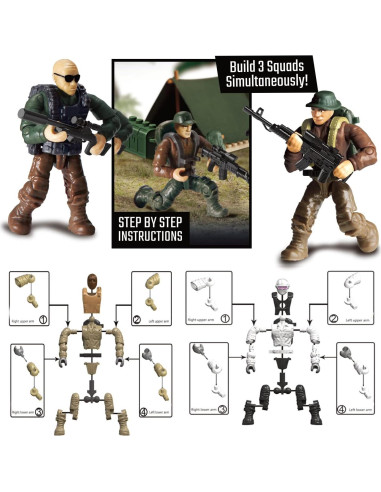 Set de Construcción Militar Rani Prize 356 Piezas 3 en 1