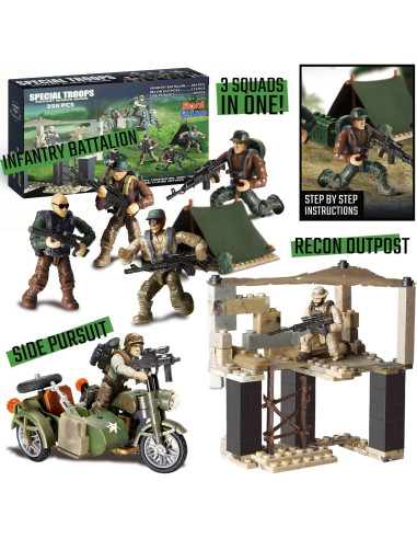 Set de Construcción Militar Rani Prize 356 Piezas 3 en 1