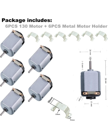 Paquete de 6 Motores Eléctricos Mini 130 1.5-3V 15000RPM
