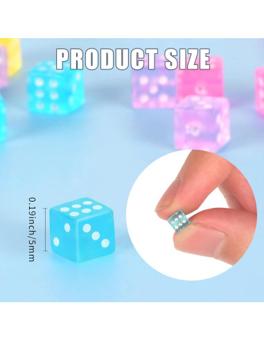 Paquete de 100 Dados Mini 5mm DLUGOPIS con Bolsa Terciopelo