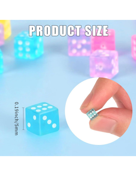 Paquete de 100 Dados Mini 5mm DLUGOPIS con Bolsa Terciopelo