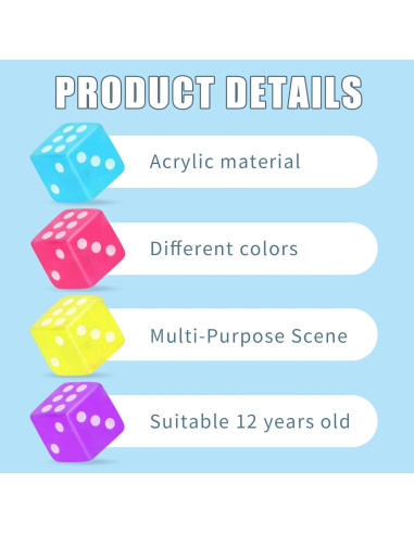 Paquete de 100 Dados Mini 5mm DLUGOPIS con Bolsa Terciopelo