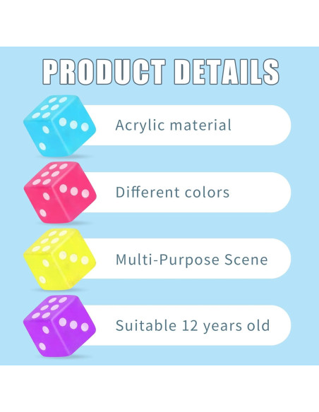 Paquete de 100 Dados Mini 5mm DLUGOPIS con Bolsa Terciopelo