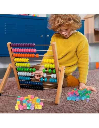 Paquete de 100 Dados Mini 5mm DLUGOPIS con Bolsa Terciopelo