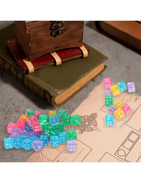 Paquete de 100 Dados Mini 5mm DLUGOPIS con Bolsa Terciopelo