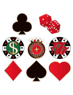 40 Piezas Recortes Temáticos de Casino Blulu 15x15 cm
