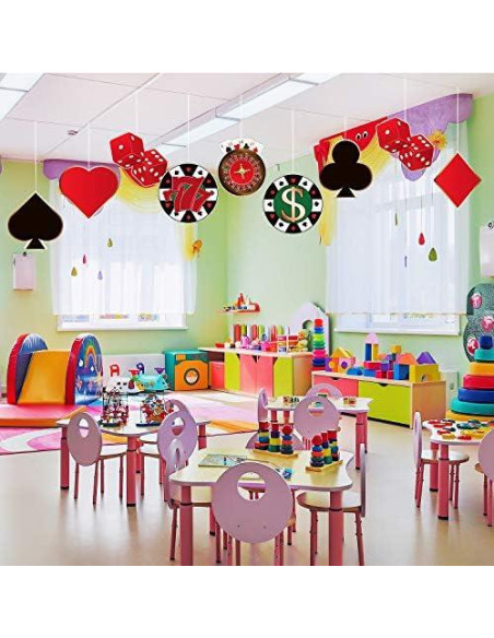 40 Piezas Recortes Temáticos de Casino Blulu 15x15 cm