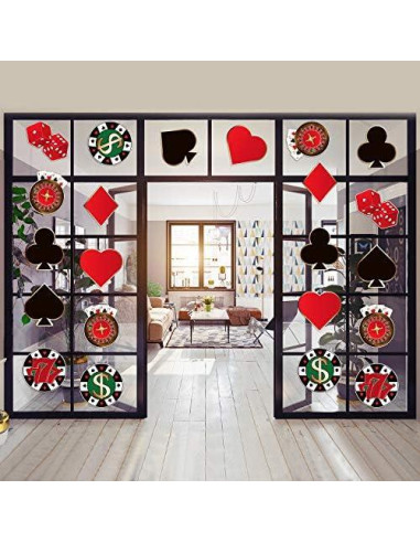 40 Piezas Recortes Temáticos de Casino Blulu 15x15 cm