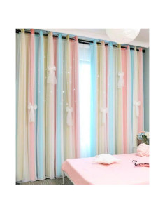 Cortinas Yancorp Arcoíris 52x84 Rosa Bebé y Azul