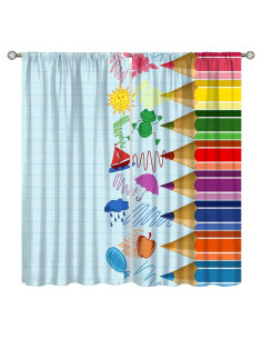 Cortinas Opacas Focusbrite 2 Paneles 107x114cm Diseño Crayón