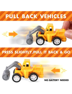 Paquete de 36 Vehículos de Construcción Mini Juguetes 2