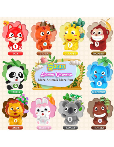 Juguetes de Aprendizaje Montessori Jetbotell 20 Piezas Animales