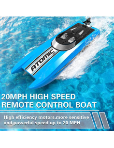 Barco RC VOLANTEXRC Atomic XS 32 km/h Azul con 2 Baterías 2