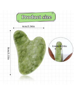 Herramienta Facial Gua Sha Dimeho Jade 8x6x0.6 cm Cuidado Piel 2