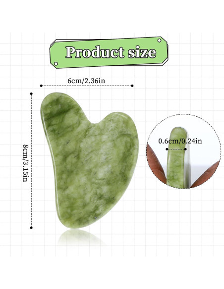 Herramienta Facial Gua Sha Dimeho Jade 8x6x0.6 cm Cuidado Piel