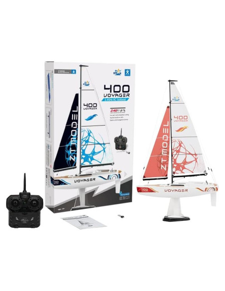 Barco de Vela RC PlaySTEAM Voyager 400 Rojo 66 cm