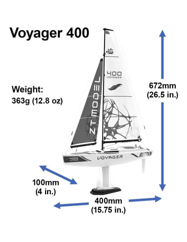 Barco de Vela RC PlaySTEAM Voyager 400 Rojo 66 cm