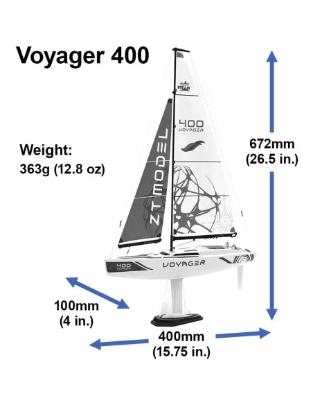 Barco de Vela RC PlaySTEAM Voyager 400 Rojo 66 cm