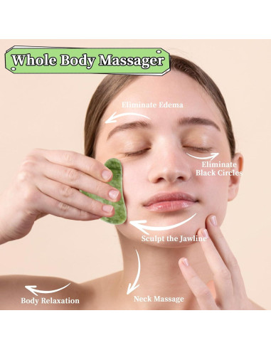 Herramienta Facial Gua Sha Dimeho Jade 8x6x0.6 cm Cuidado Piel