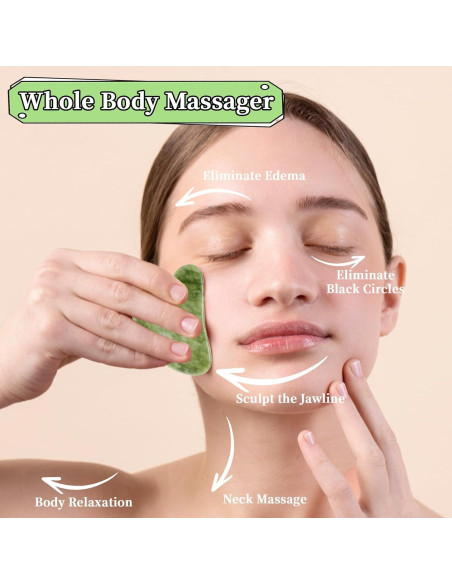 Herramienta Facial Gua Sha Dimeho Jade 8x6x0.6 cm Cuidado Piel