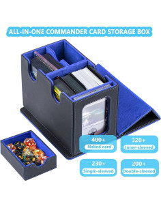 Caja de Cartas WELLMILLER MTG Commander Azul con Divisores 2
